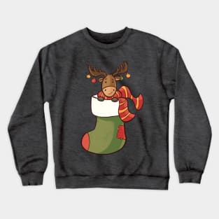 Christmas Stocking X-Mas Pajama Who Loves Reindeer In Socks Crewneck Sweatshirt